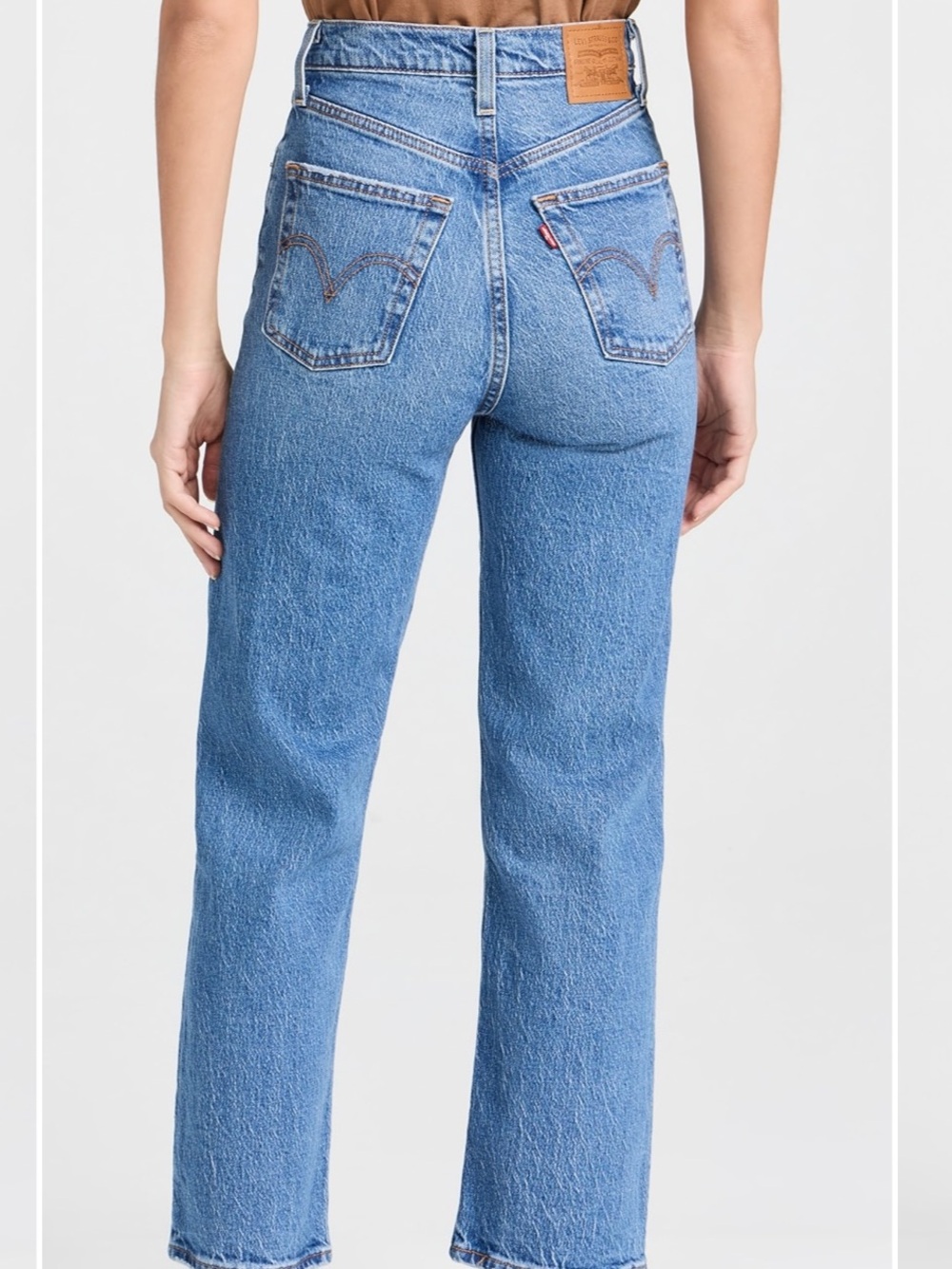 Levi's Blue High-Rise Cropped Straight Jeans